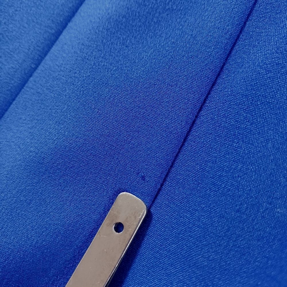 Tailored Sheath Bodice Dress Flounce Hem Elegant Office Royal Blue Size 6 - Picture 11 of 13